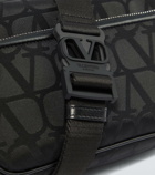 Valentino Garavani Toile Iconographe leather-trimmed shoulder bag