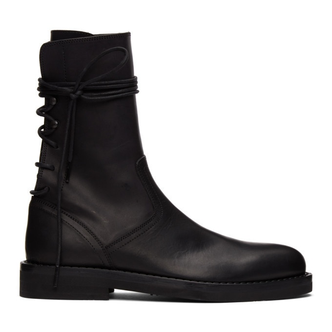 Photo: Ann Demeulemeester Black Leather Back Lace Boots
