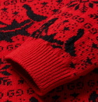 Gucci - Fair Isle Jacquard Wool and Alpaca-Blend Sweater - Men - Red