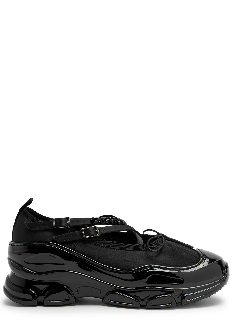 Simone Rocha Embellished Satin Sneakers Black