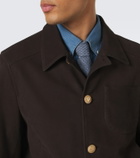 Brunello Cucinelli Cashmere-trimmed leather blouson jacket