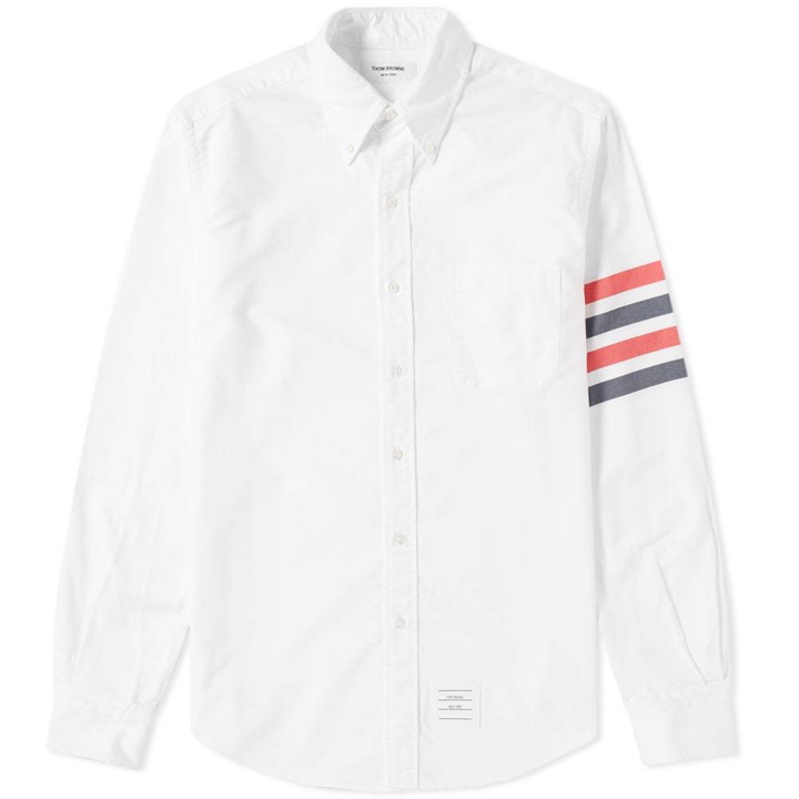 Photo: Thom Browne Woven 4 Bar Oxford Shirt White