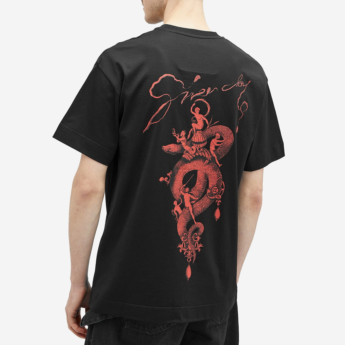Givenchy Men's Snake CNY Back Logo Regular Fit T-Shirt in