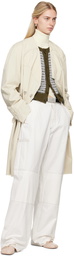 MM6 Maison Margiela Beige Raw Edge Trench Coat