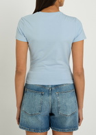 Good American Twist-effect Stretch-cotton T-shirt Light Blue