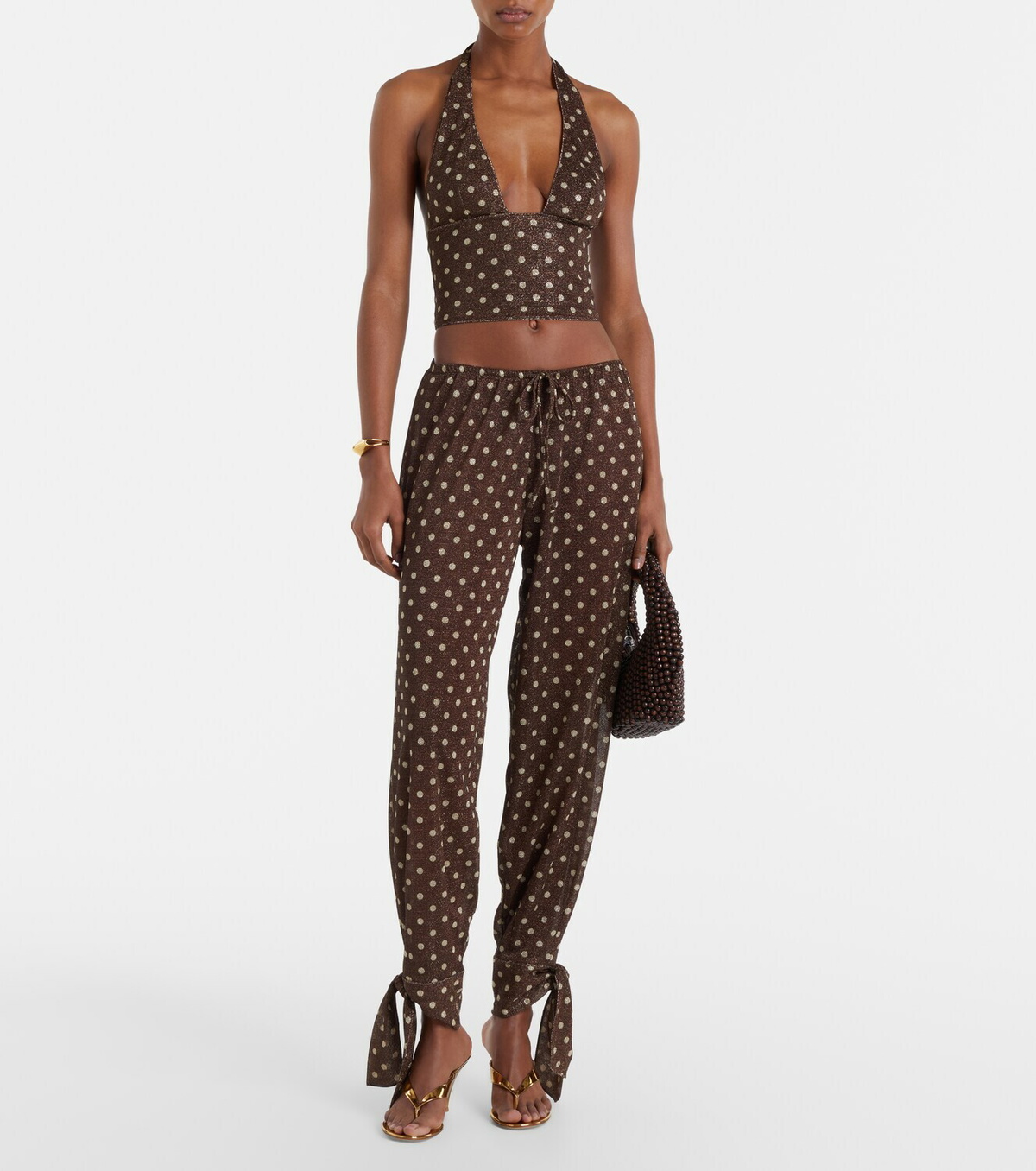 Oséree Lumière polka-dot tapered pants