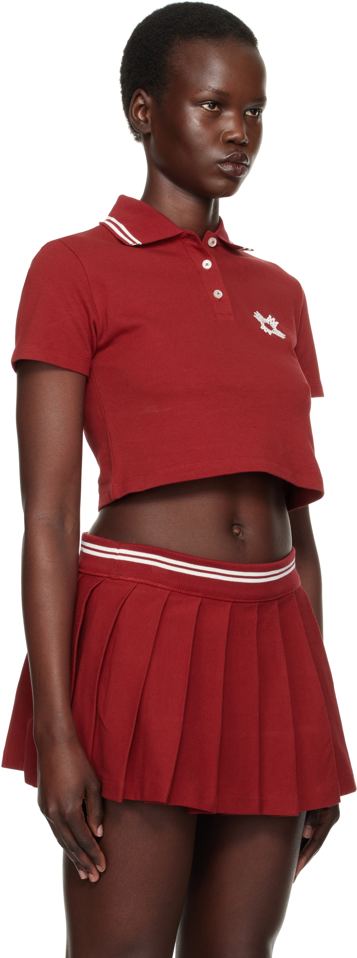 AMIRI Red MA Quad Cropped Polo Amiri