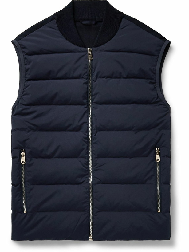 Photo: Paul Smith - Quilted Nylon-Blend Down and Striped Cotton Gilet - Blue