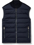 Paul Smith - Quilted Nylon-Blend Down and Striped Cotton Gilet - Blue