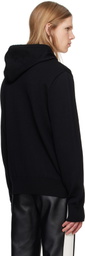 Courrèges Black Zipped Wool Hoodie