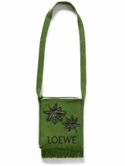 Loewe - Paula's Ibiza Appliquéd Logo-Embroidered Fringed Crocheted Messenger Bag