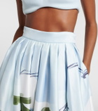 Leo Lin Printed pleated maxi skirt