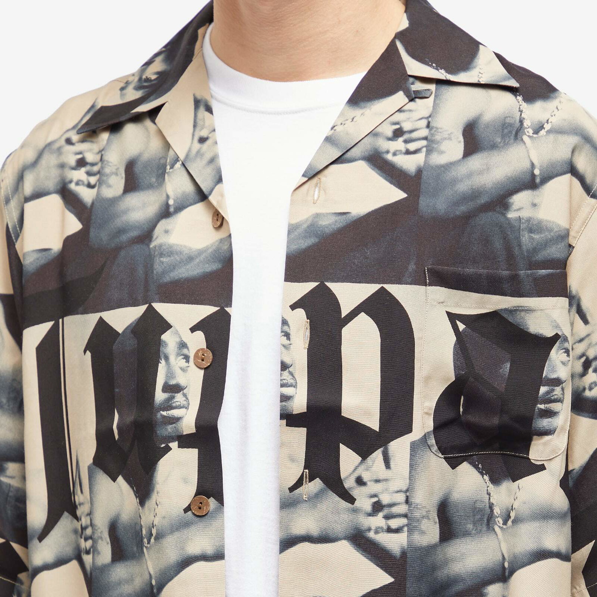 Wacko Maria Men's Tupac Vacation Shirt in Beige Wacko Maria Wacko Maria Men's Tupac Vacation Shirt in Beige Wacko Maria