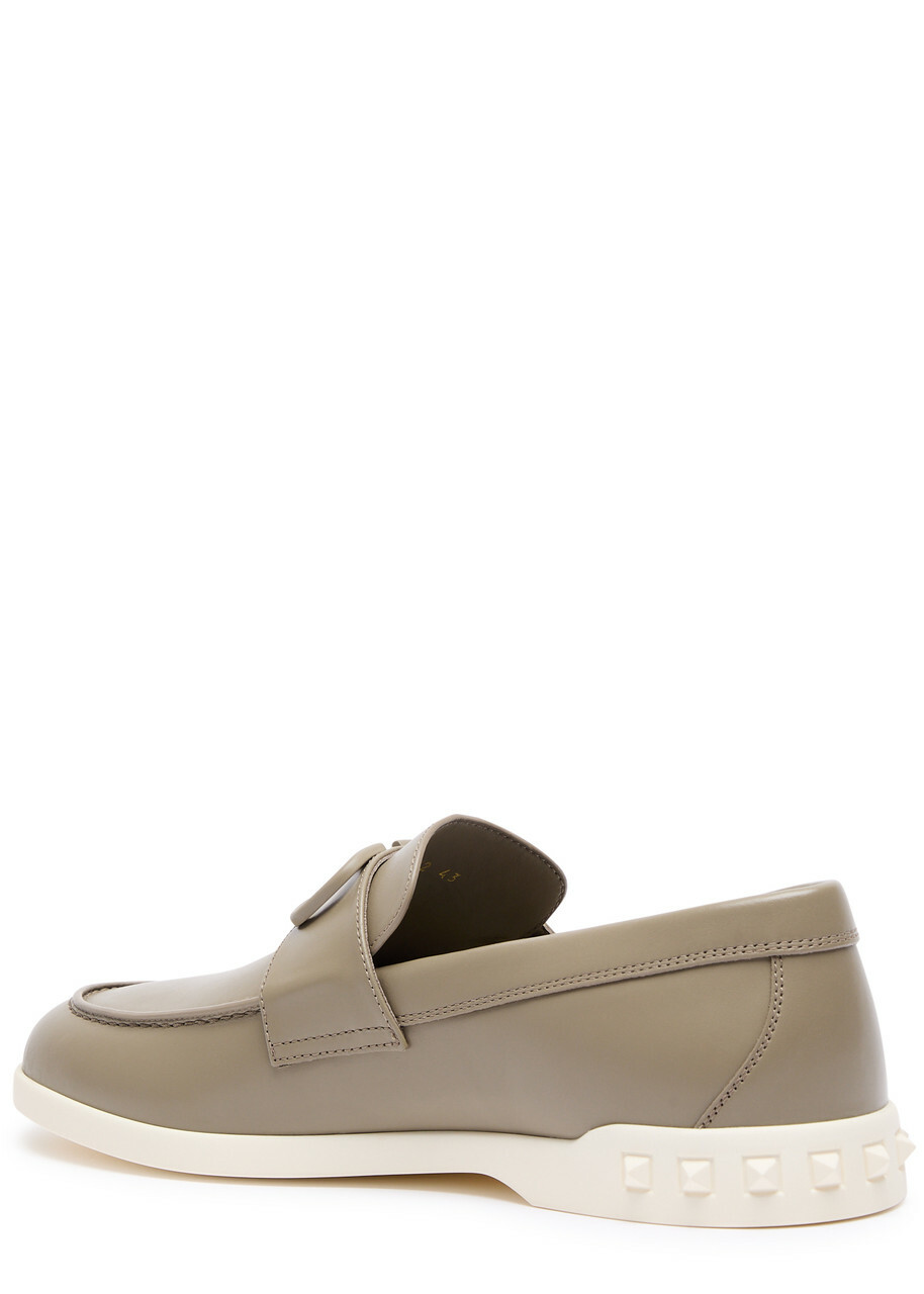 Valentino Leisure Flows Vlogo Leather Loafers Brown