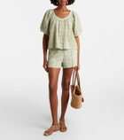 Velvet Daniela embroidered cotton-blend shorts