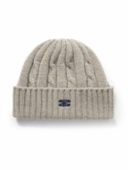 CELINE - Logo-Embroidered Cable-Knit Cashmere Beanie