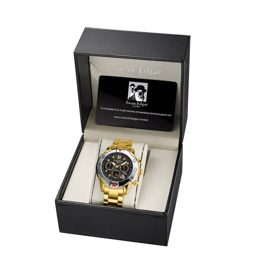 Swan & Edgar Hybrid Chronograph Hand Wind Black Dial Mens Watch SE1771