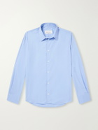 AMI PARIS - Tailor Logo-Embroidered Cotton-Poplin Shirt - Blue