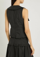 Sister Jane Birdie Collared Poplin Vest Black