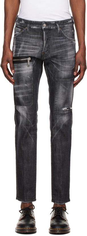 Photo: Dsquared2 Black Knee Panel Cool Guy Jeans