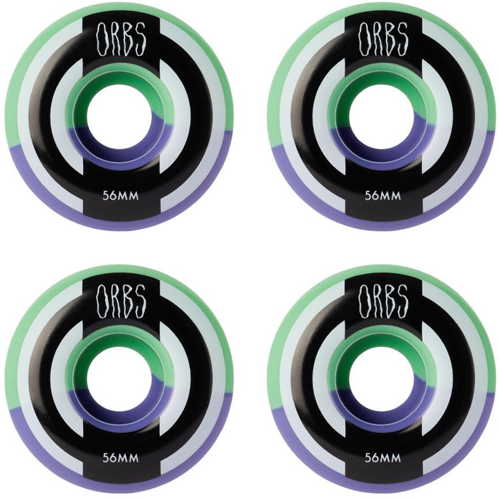 Photo: Orbs Purple & Green Apparitions Splits Skateboard Wheels, 56 mm