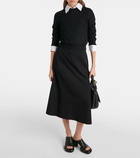 Jil Sander Asymmetric virgin wool midi skirt