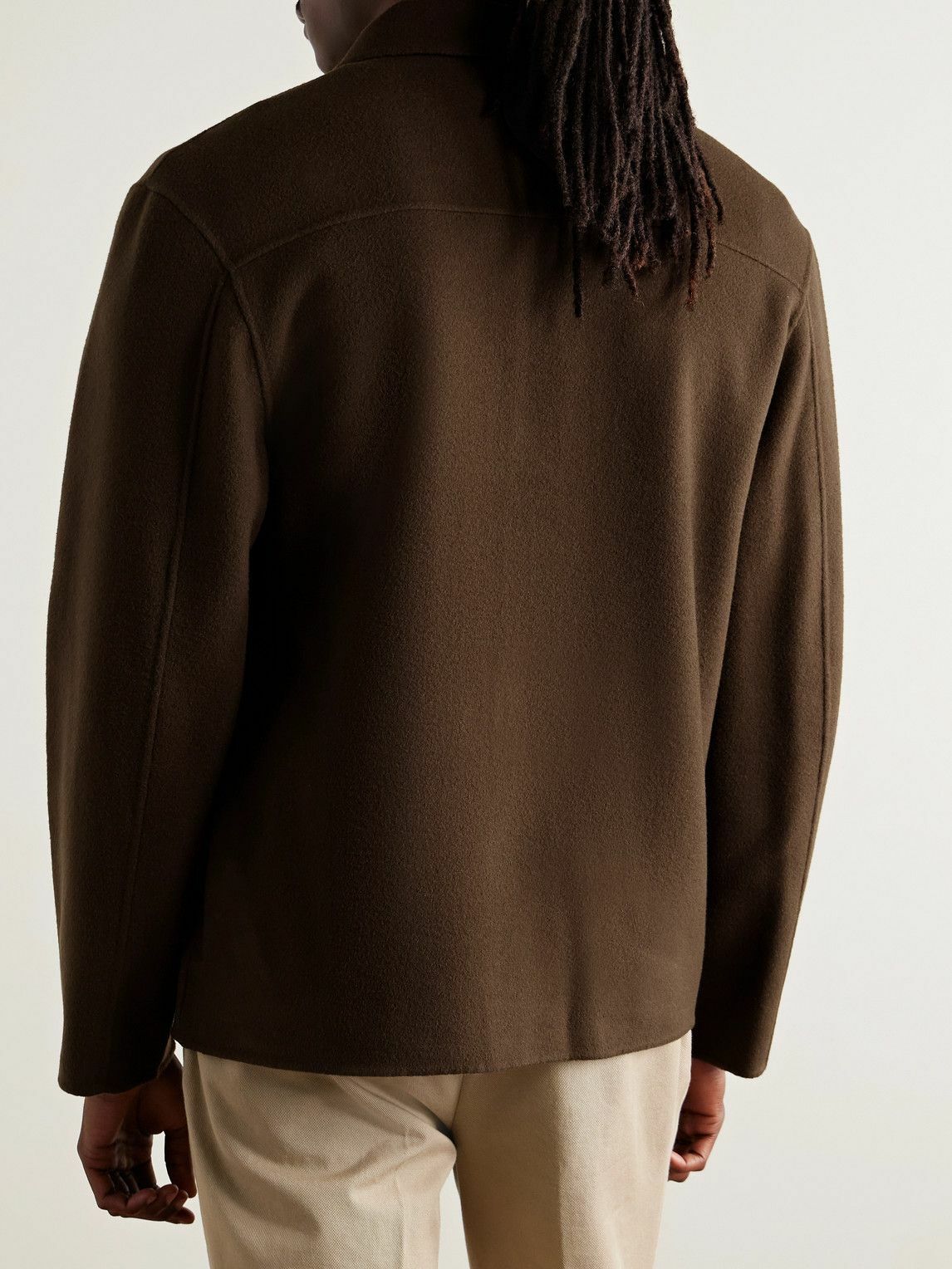Officine Générale - Hamilton Slim-Fit Wool-Felt Overshirt - Brown