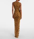 Alex Perry Floral sheer lace skirt