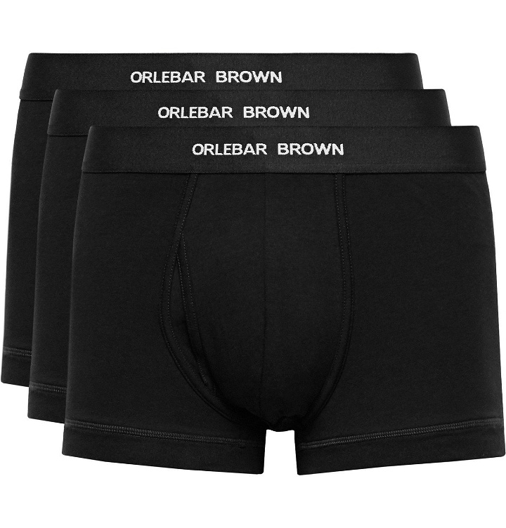 Photo: ORLEBAR BROWN - Three-Pack Stretch-Cotton Boxer Briefs - Black
