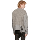 John Elliott Grey Cashmere Mixed Cardigan