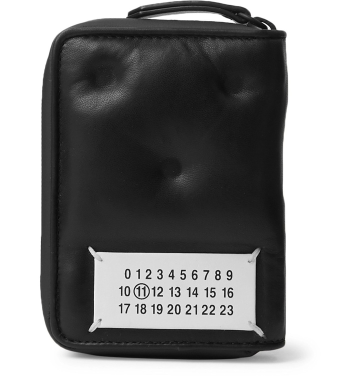 Photo: Maison Margiela - Logo-Appliquéd Leather Zip-Around Wallet - Black