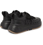 Bottega Veneta - Canvas-Trimmed Leather Sneakers - Black