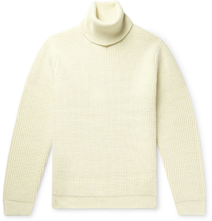 Photo: Theory - Textured-Knit Wool and Alpaca-Blend Rollneck Sweater - Ivory