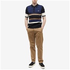 Fred Perry Authentic Men's Argyle Panel Knitted Polo Shirt in French Navy