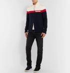 Moncler - Slim-Fit Colour-Block Virgin Wool Zip-Up Cardigan - Navy