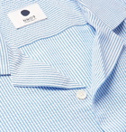 NN07 - Miyagi Camp-Collar Striped Seersucker Shirt - Light blue