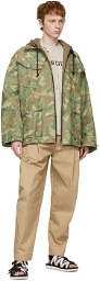 Sankuanz Reversible Khaki & Brown Camo Hooded Jacket