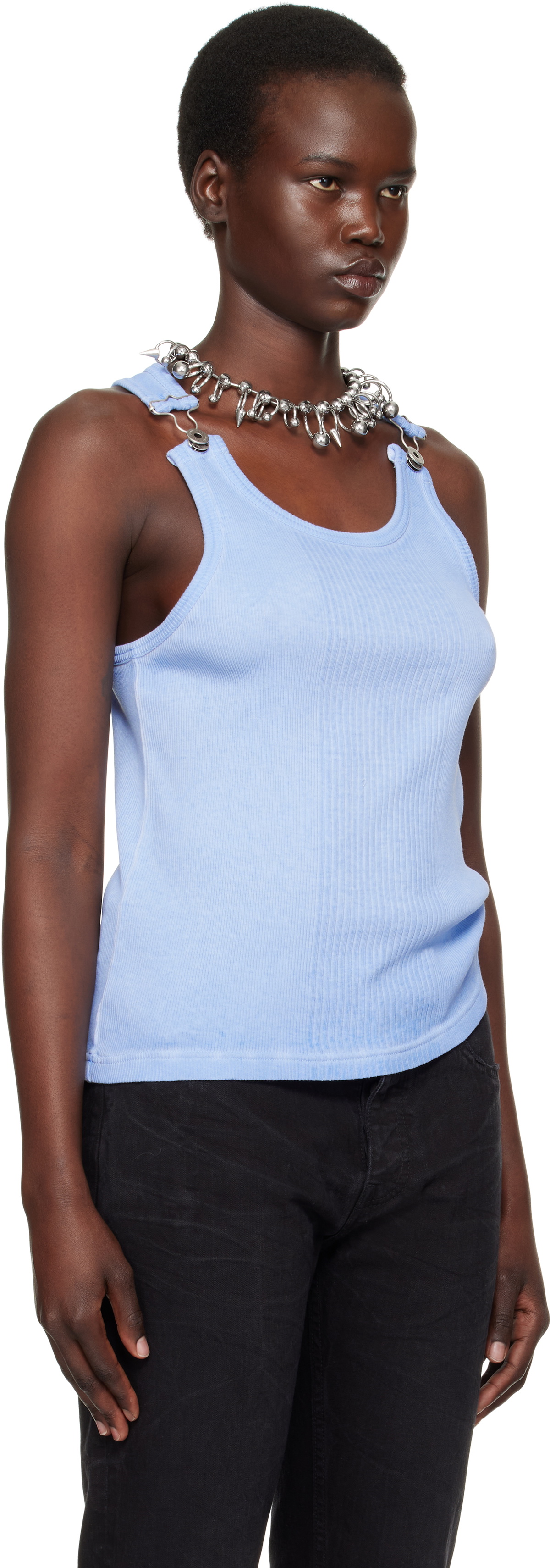Jean Paul Gaultier Blue 'The Straps' Tank Top Jean Paul Gaultier