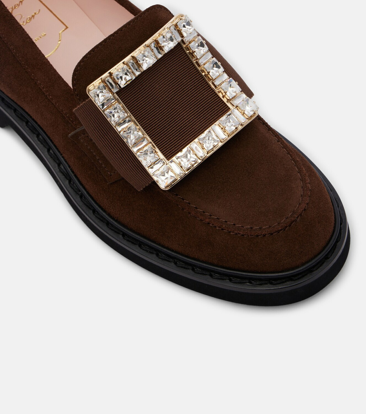 Roger Vivier Viv' Rangers 25 embellished suede loafers