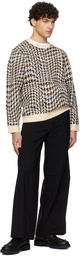 Dime Off-White Houndstooth Knit Sweater