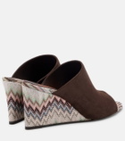 Missoni Mabel Zigzag suede wedge mules