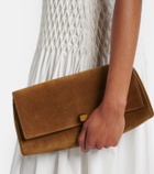 Khaite Audrey suede clutch