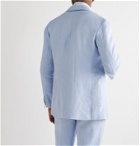 Giuliva Heritage - Alfonso Herringbone Linen Suit Jacket - Blue