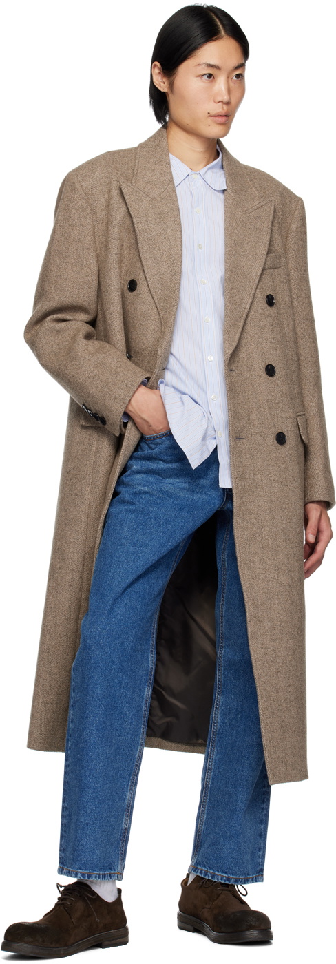 Dunst Beige Double-Breasted Coat