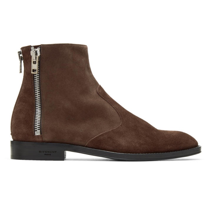 Photo: Givenchy Brown Suede Three-Zip Boots