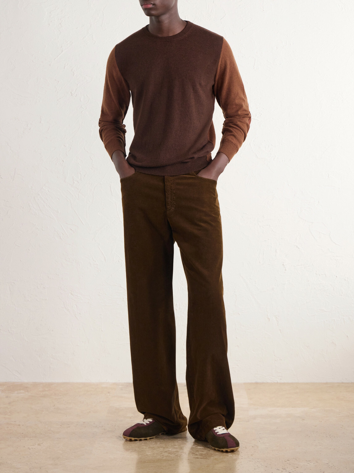 Maison Margiela - Colour-Block Wool Sweater - Brown