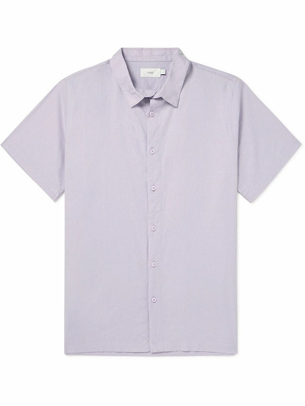 Photo: Onia - Stretch Linen-Blend Shirt - Purple