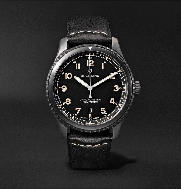 Photo: Breitling - Navitimer 8 Automatic 41mm Steel and Leather Watch - Men - Black