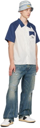 Rhude Off-White & Navy Raglan Sleeve Shirt