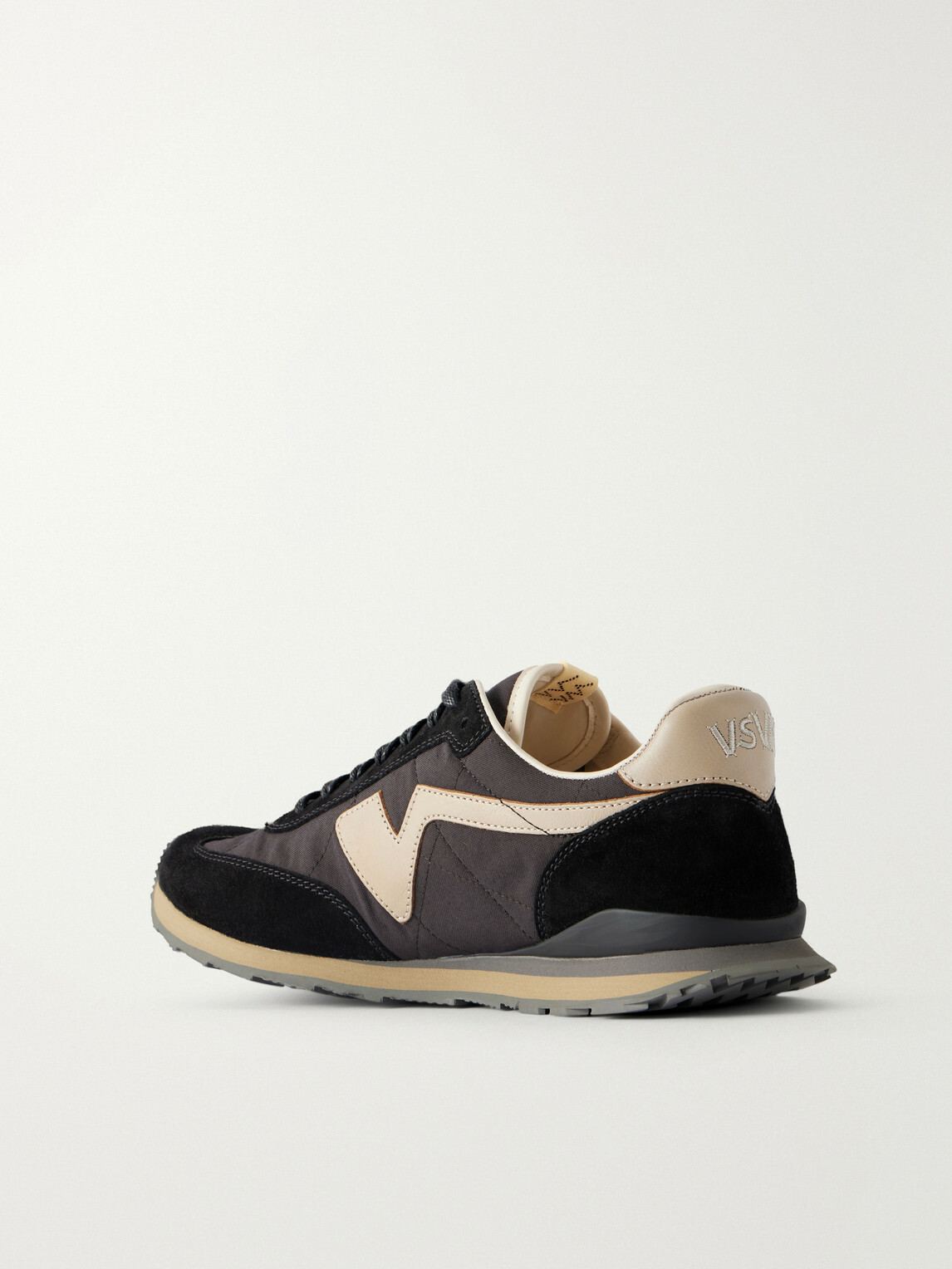 Visvim - FKT Runner Leather and Suede-Trimmed Canvas Sneakers - Black
